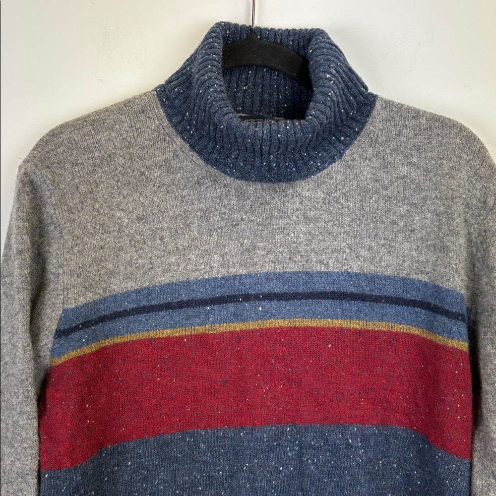 Pendleton Lambswool Striped Turtleneck Sweater Si… - image 3